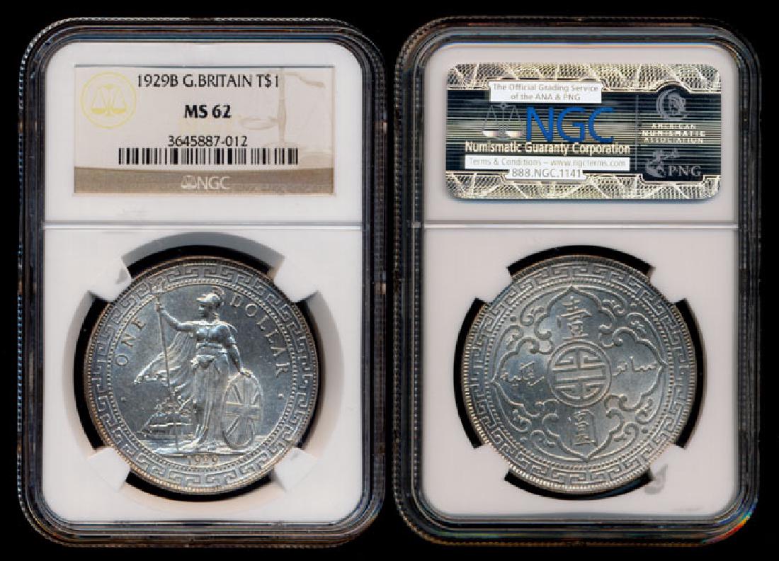 British Trade Dollars 1929B NGC MS62 (1 of 1)
