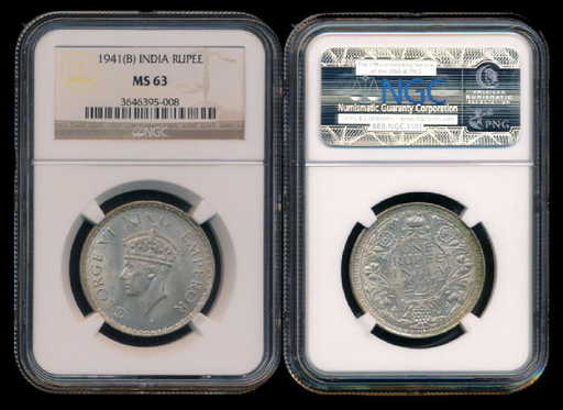 India British Kgvi Ru 1941 B Ngc