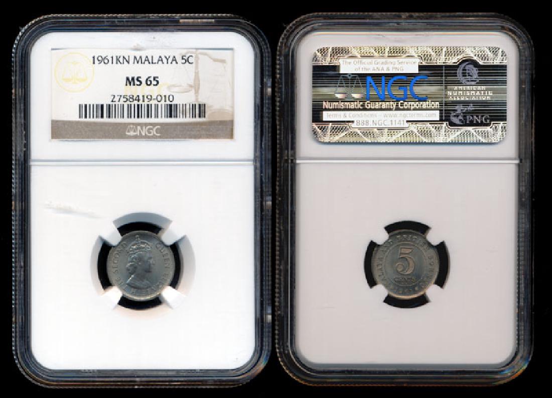 Malaya Br Borneo QEII 5c 1961KN NGC MS65 (1 of 1)