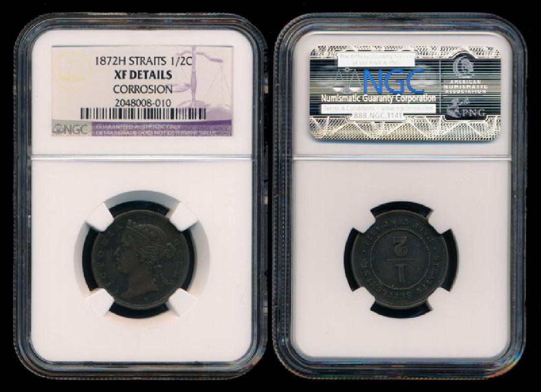 Straits Settlements QV 1/2c 1872H NGC (1 of 1)
