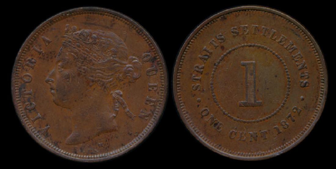 Straits Settlements QV 1c 1872H EF (1 of 1)
