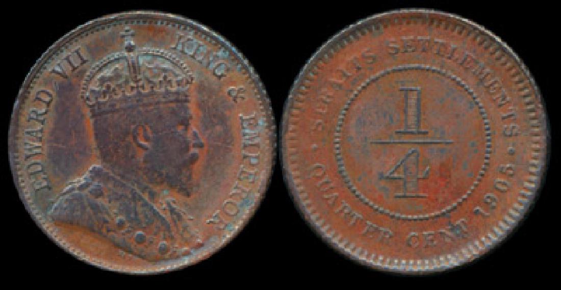 Straits Settlements KEVII 1/4c 1905 VF (1 of 1)
