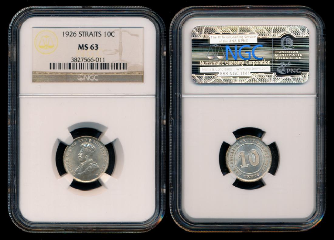 Straits Settlements KGV 10c 1926 NGC MS63 (1 of 1)
