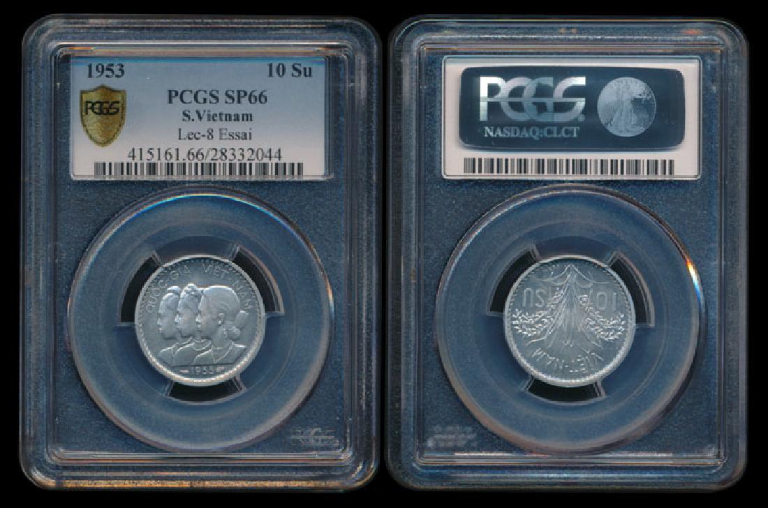 Viet Nam/South 10Su 1953 Essai specimen PCGS: Viet Nam/South 10 Su, (Lec-8), 1953, Essai, specimen, PCGS SP66.