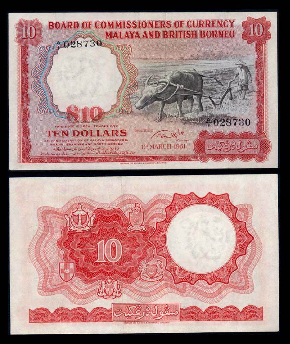 Malaya Br Borneo $10 1961 buffalo small A (1 of 1)