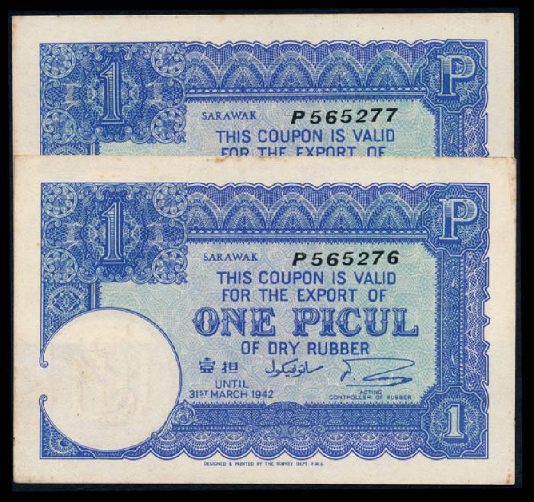 Sarawak Rubber Export Coupons 1 Picul 1942 (1 of 1)