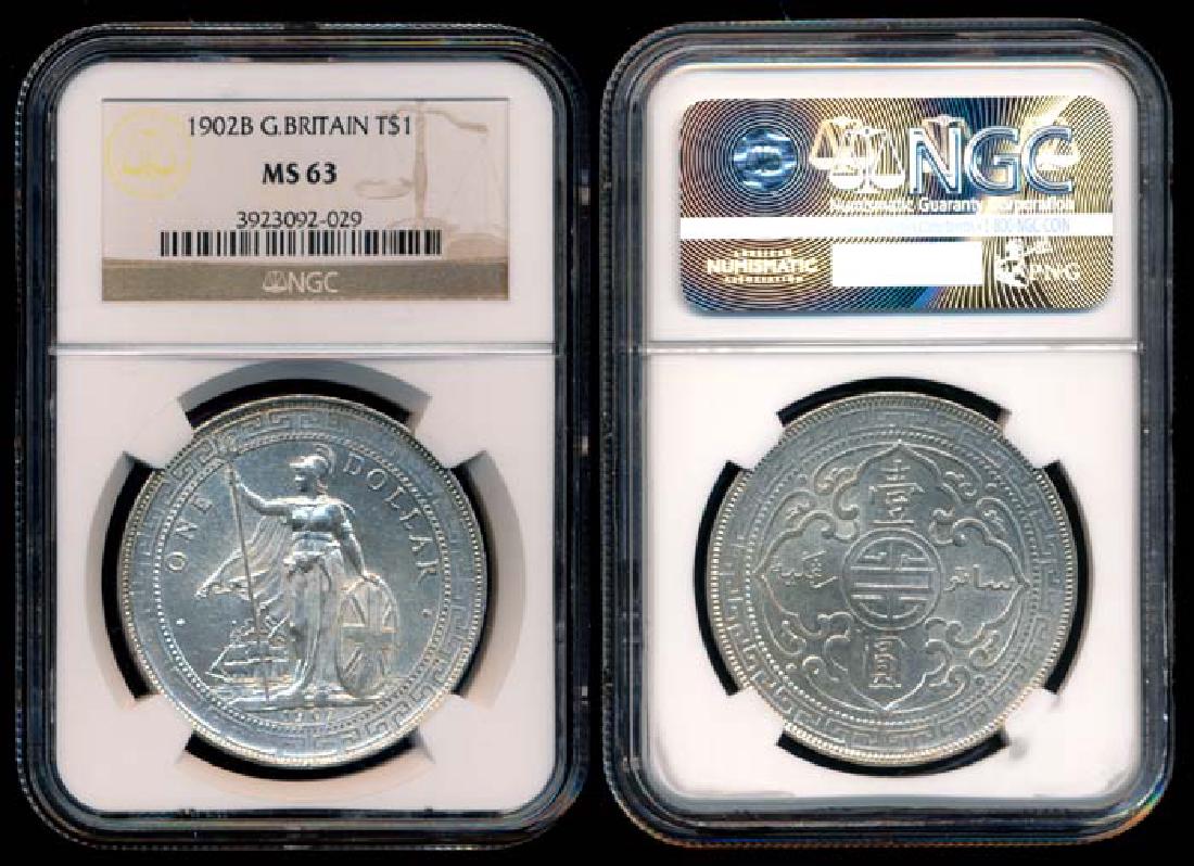 British Trade Dollars 1902B NGC MS63 (1 of 1)