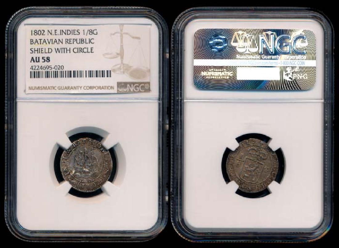 Netherlands East Indies 1/8 Gulden 1802 NGC (1 of 1)