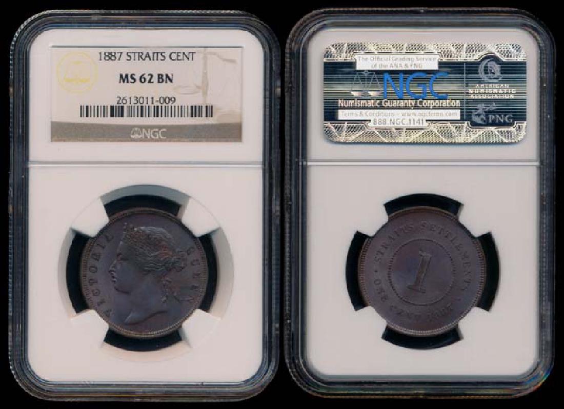 Straits Settlements QV 1c 1887 NGC MS62BN (1 of 1)