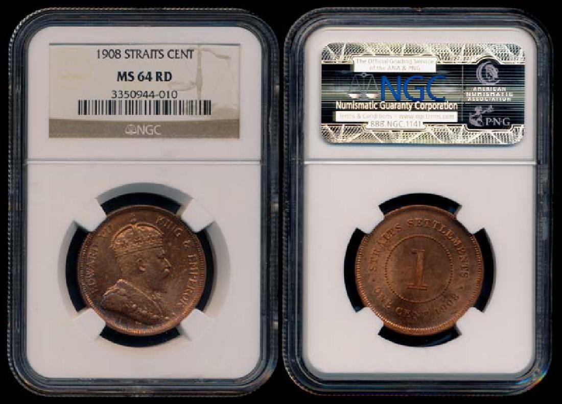 Straits Settlements KEVII 1c 1908 NGC MS64RD (1 of 1)