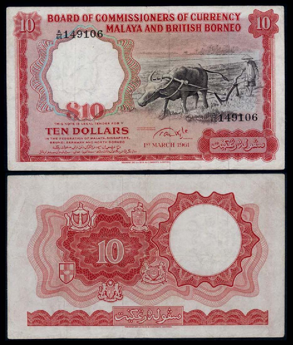 Malaya Br Borneo $10 1961 buffalo small A (1 of 1)