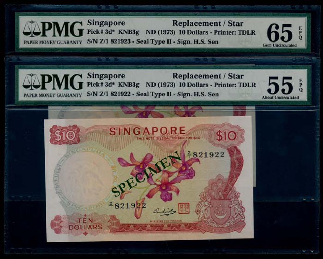 Singapore 2x$10 1973 HSS w/seal replacements (1 of 1)