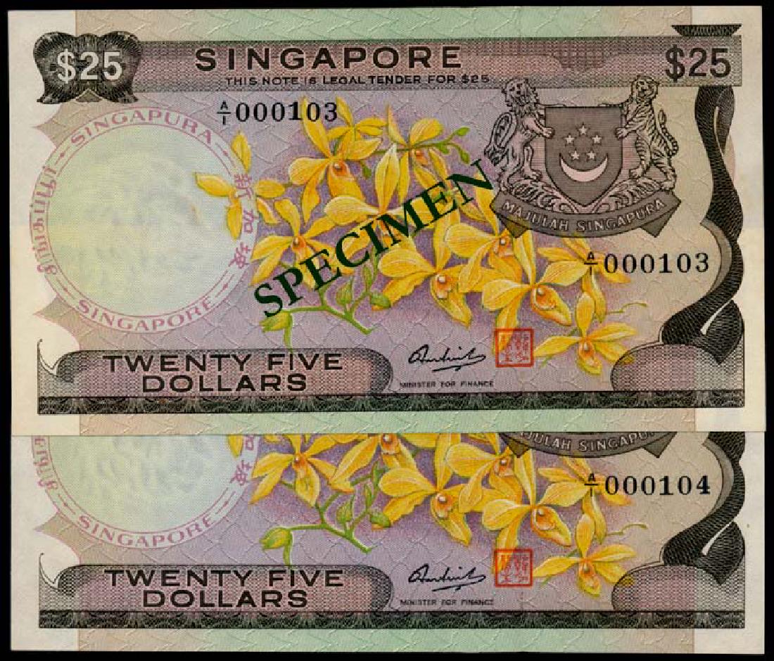 Singapore 2x$25 1972 A/1 000103-104 (1 of 1)