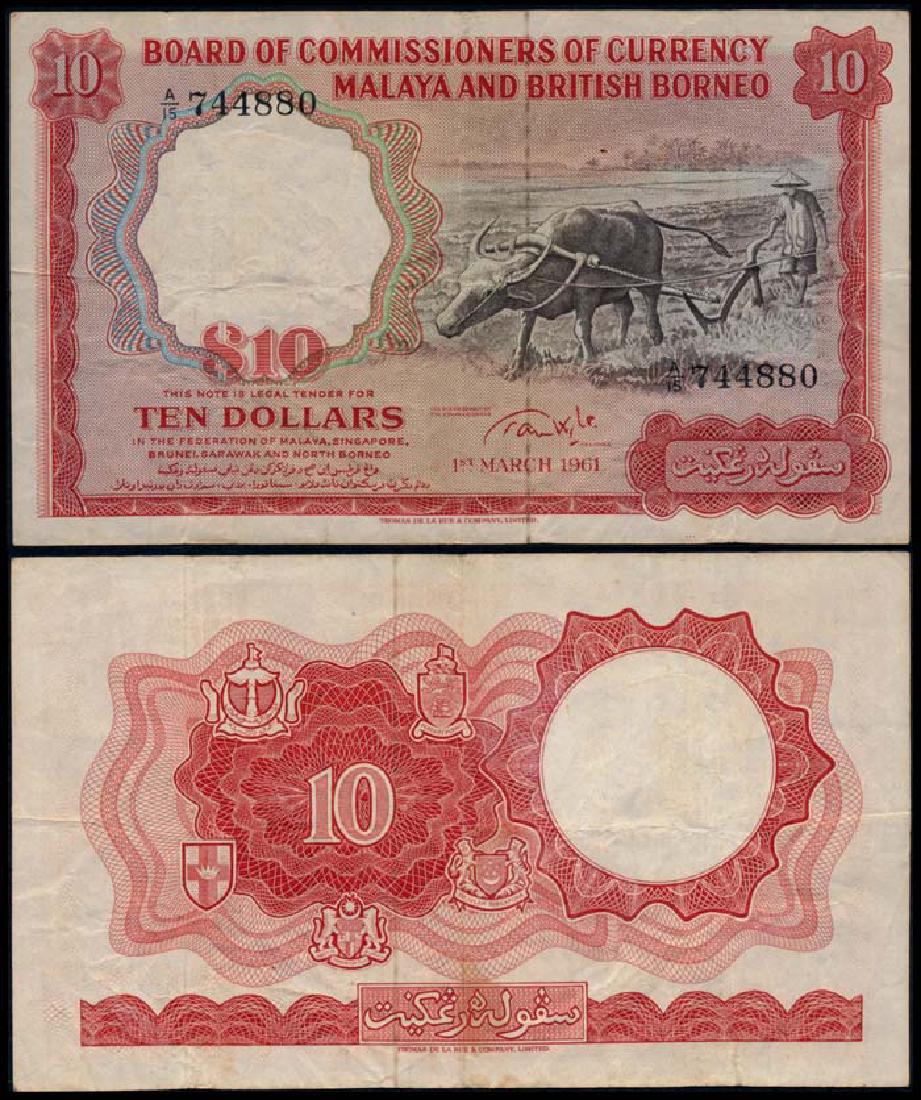Malaya Br Borneo $10 1961 buffalo small A (1 of 1)