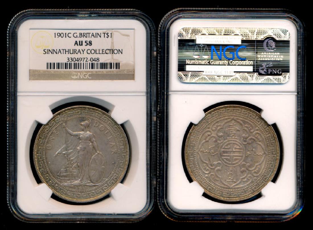 British Trade Dollars 1901C NGC AU58 (1 of 1)