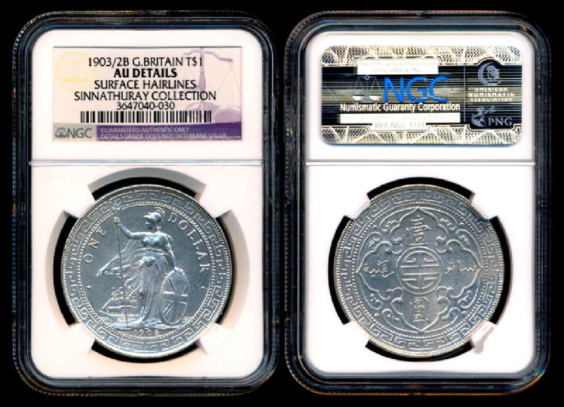 British Trade Dollars 1903/2B overdate NGC (1 of 1)