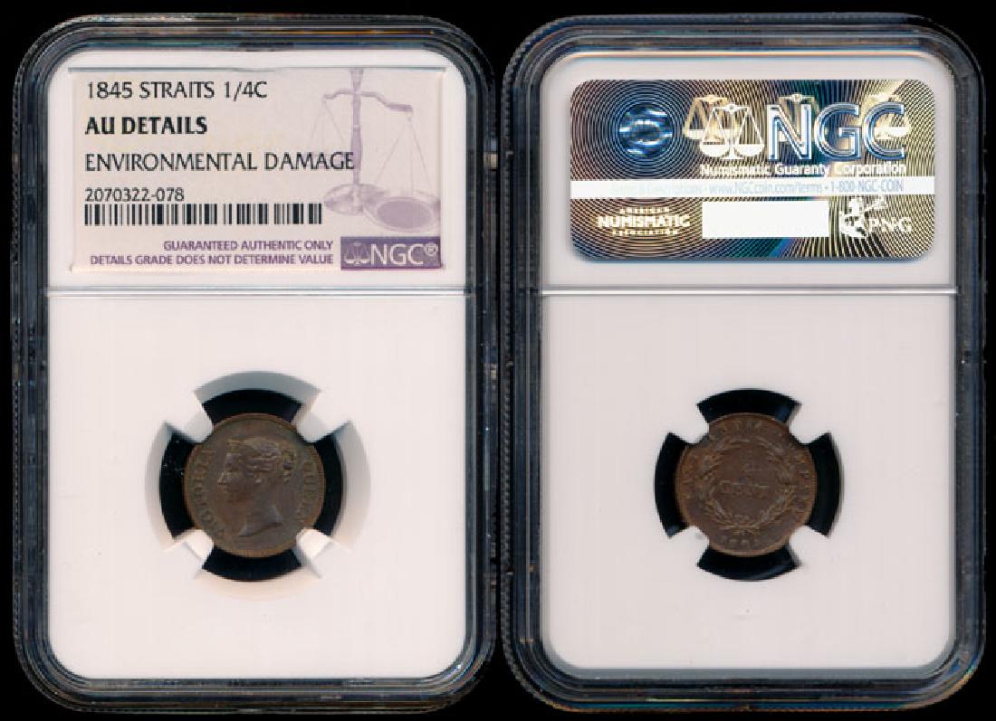 Straits Settlements EIC 1/4c 1845 NGC (1 of 1)