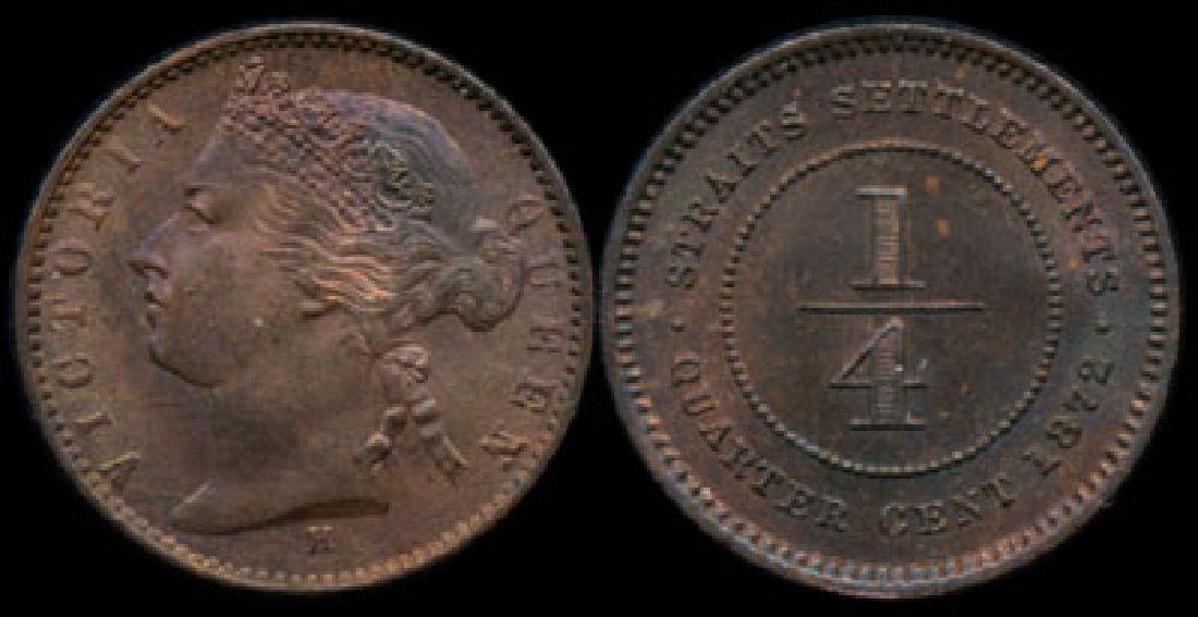 Straits Settlements QV 1/4c 1872H AU-UNC (1 of 1)