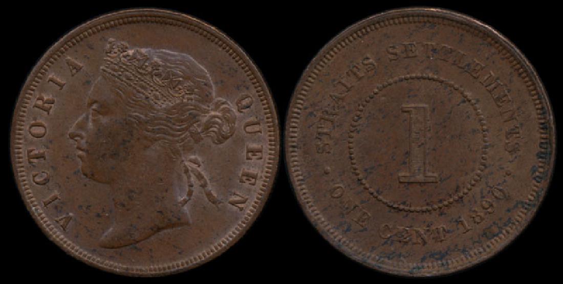 Straits Settlements QV 1c 1890 EF (1 of 1)
