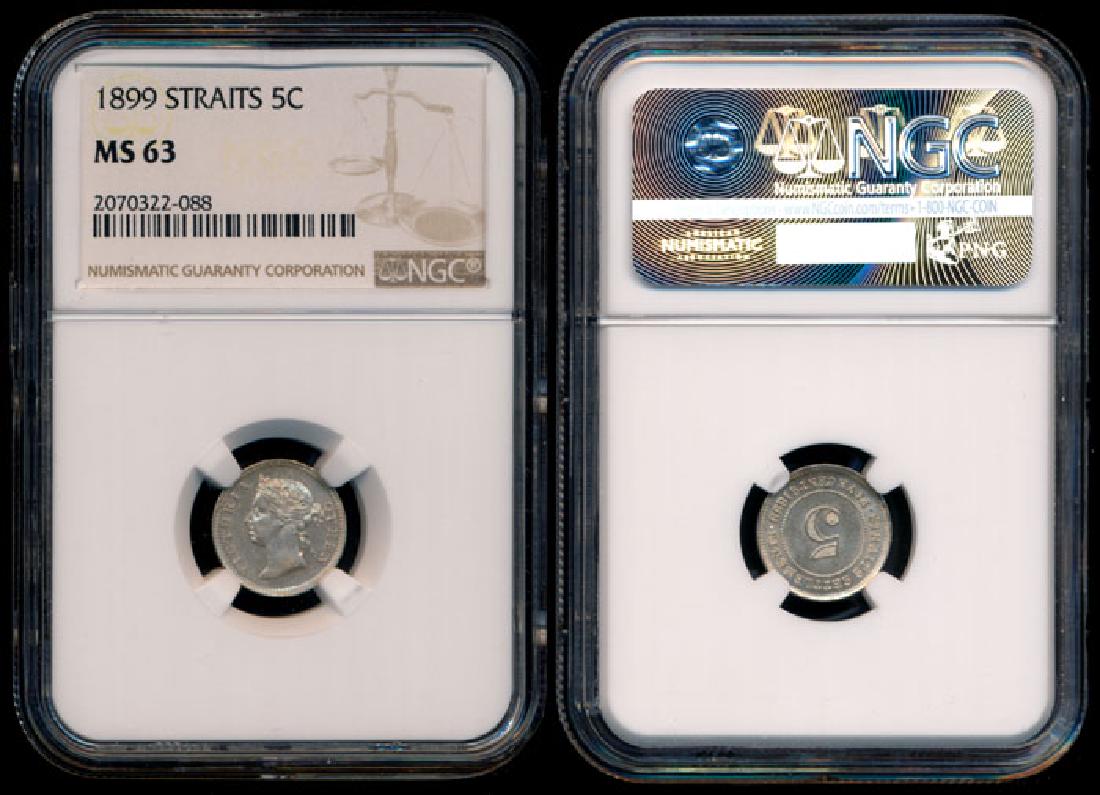 Straits Settlements QV 5c 1899 NGC MS63 (1 of 1)