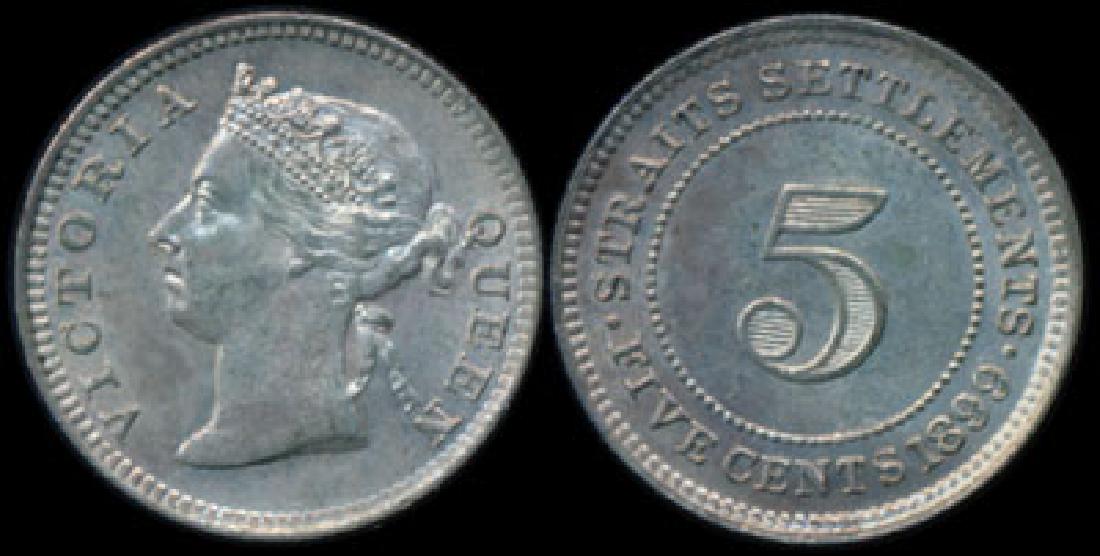 Straits Settlements QV 5c 1899 AU-UNC (1 of 1)