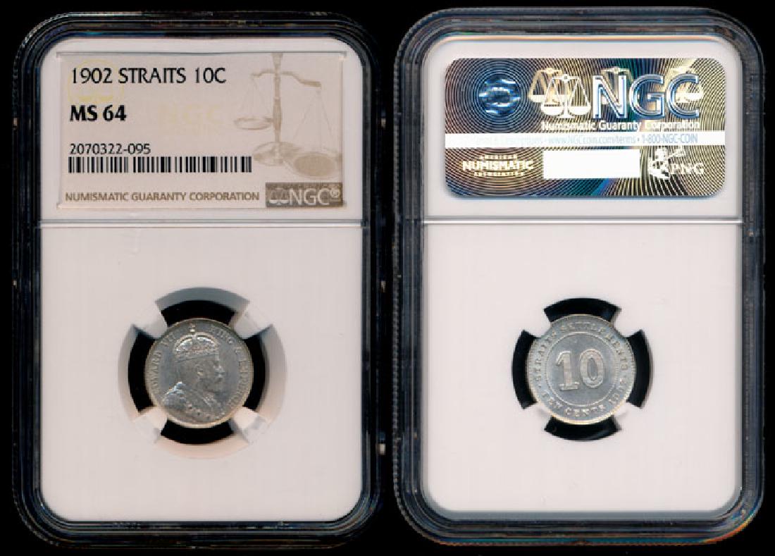 Straits Settlements KEVII 10c 1902 NGC MS64 (1 of 1)