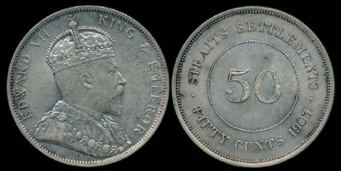 Straits Settlements KEVII 50c 1903 EF (1 of 1)