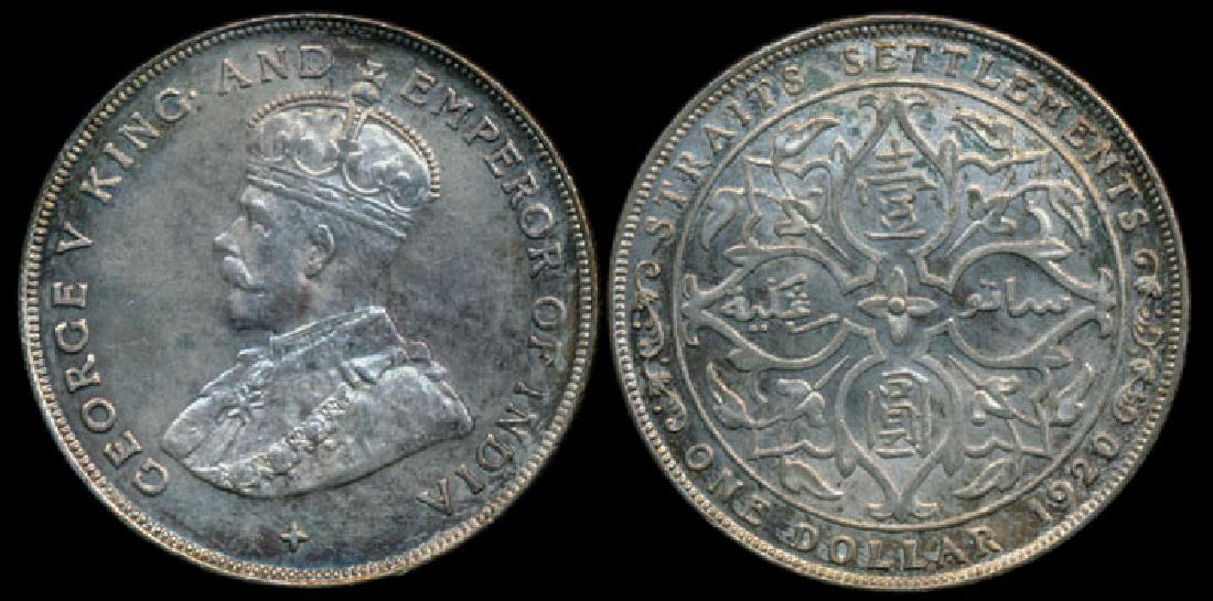 Straits Settlements KGV $1 1920 AU-UNC (1 of 1)