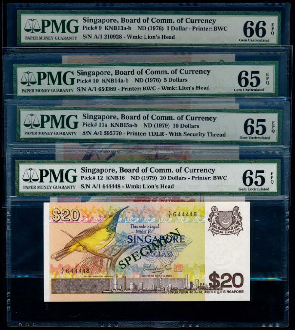 Singapore $1-$20 1976-79 bird all A/1 prefix (1 of 1)