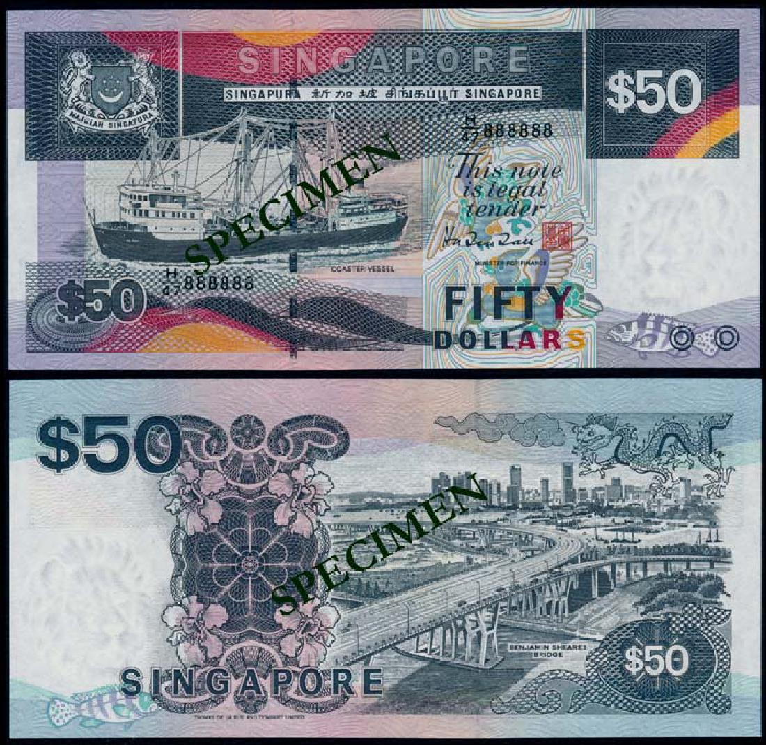 Singapore $50 1997 ship H/47 888888 AU (1 of 1)