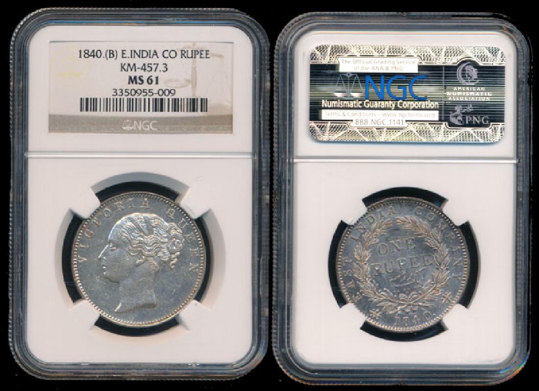 India British India QV Rupee 1840(b) NGC (1 of 1)