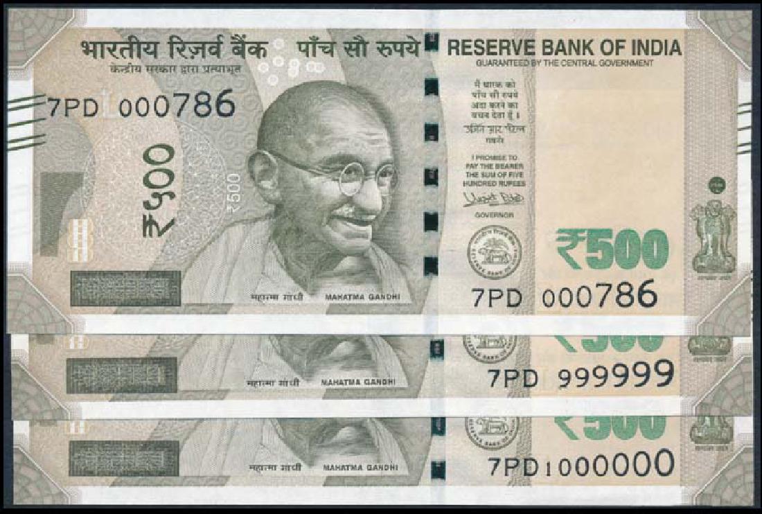 India 3x500 Rupees 2017 (1 of 1)