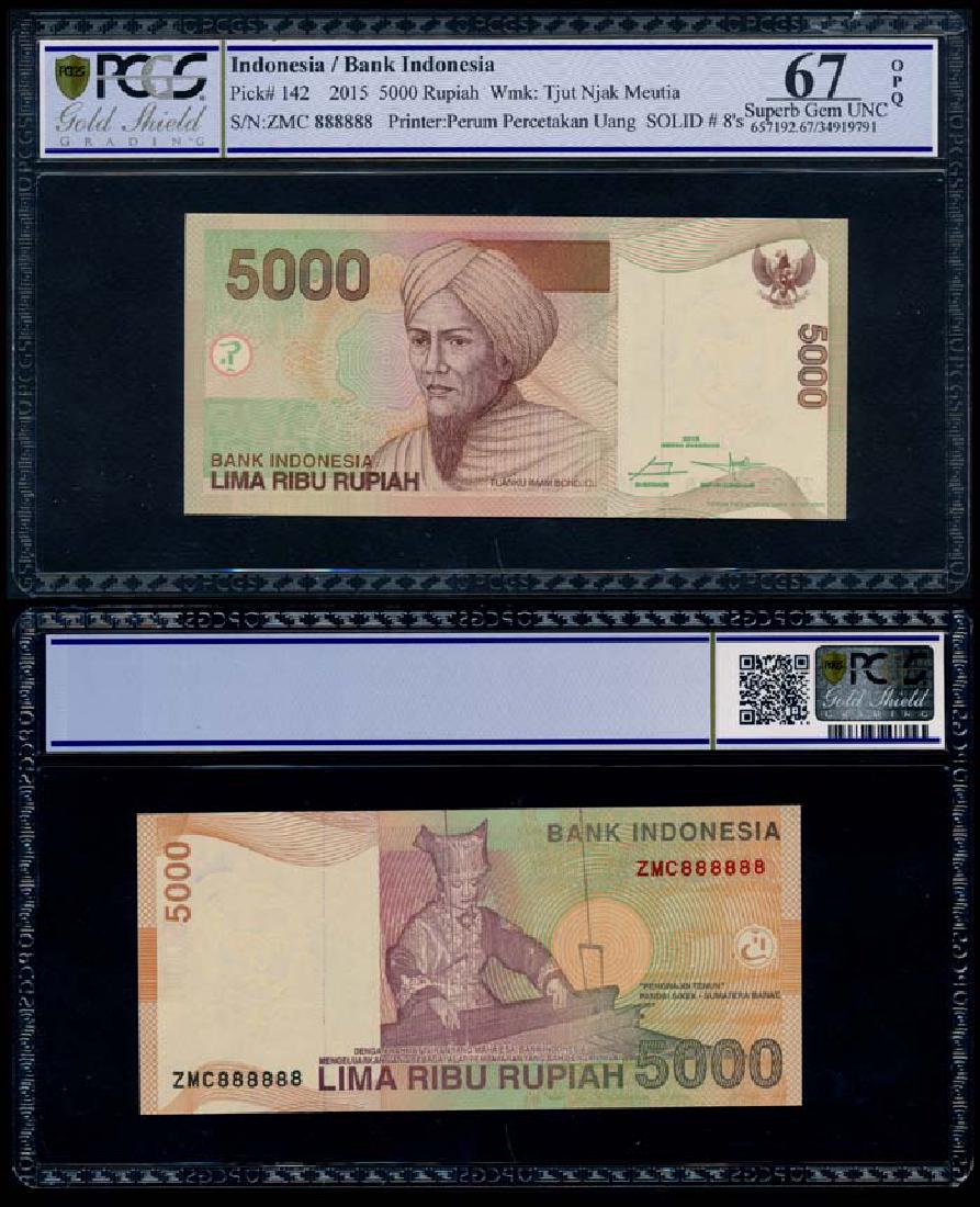 Indonesia 5000 Rupiah 2015 ZMC 888888 PCGS (1 of 1)