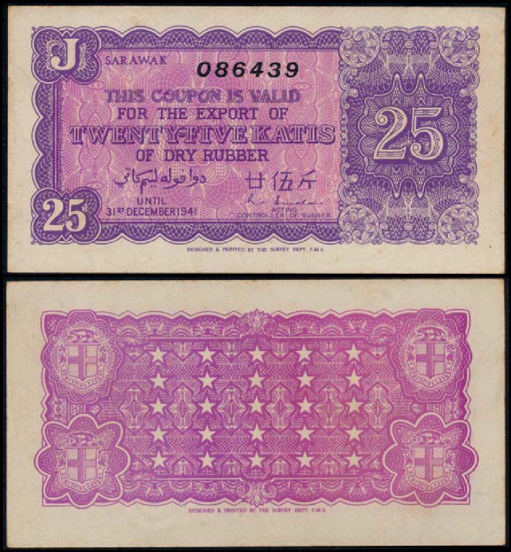 Sarawak Rubber Export Coupon 25 Katis 1941 (1 of 1)