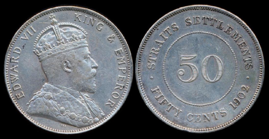 Straits Settlements KEVII 50c 1902 GEF-AU (1 of 1)