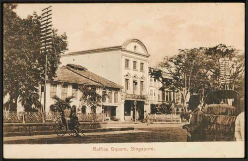 Singapore c1900s PC Raffles Square: Singapore c1900s PC Raffles SquareSingapore Circa 1900s: Raffles Square, unus