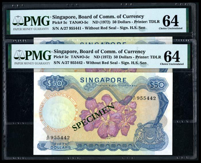 Singapore $50 1972 HSS w/o  seal PMG (1 of 1)