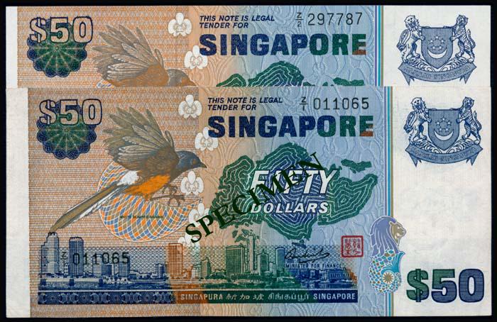 Singapore 2x$50 1976 bird replacement (1 of 1)