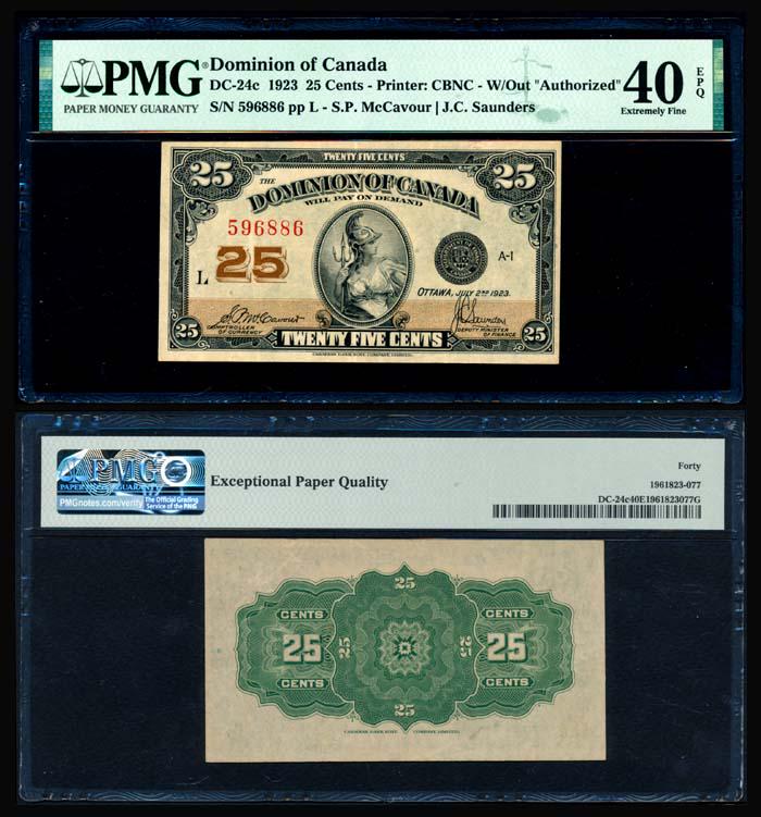 Canada 25c 1923 PMG XF40EPQ (1 of 1)