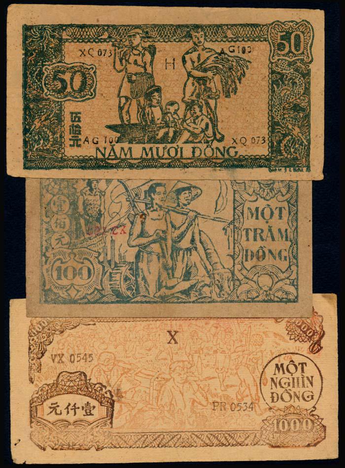 3 Viet Nam 50-1000 Dong 1948-51 (1 of 1)