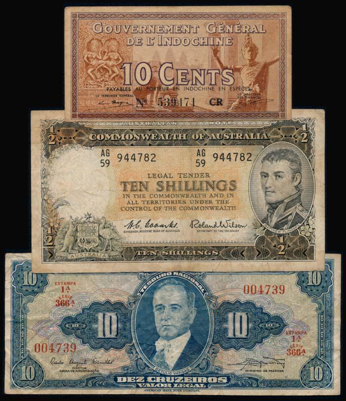 World banknotes of Australia Brazil etc (1 of 1)