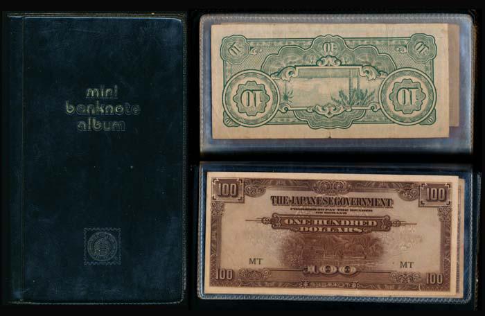 World banknotes of Jap Govt JIM notes: World Japanese Government notes. Album comprising of JIM notes of various denominations. approximately 55 notes. Viewing recommended, sold as is, no return.