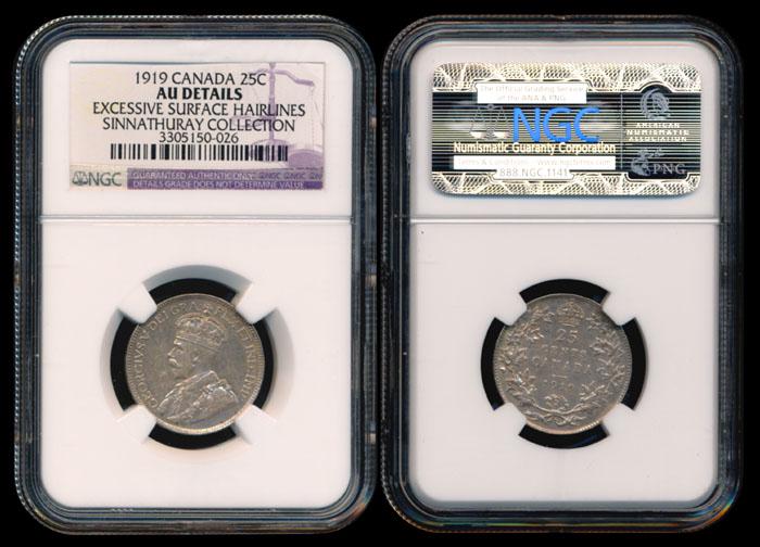 Canada KGV 25c 1919 NGC (1 of 1)