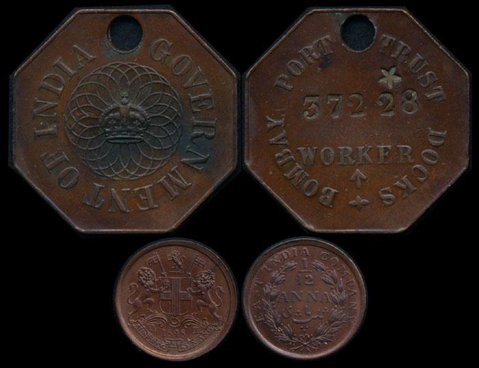 India Token & 1/12 Anna 1848 (1 of 1)