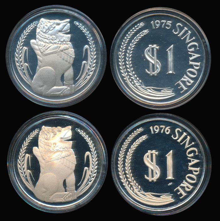 2 Singapore $1 1975-76 proofs (1 of 1)