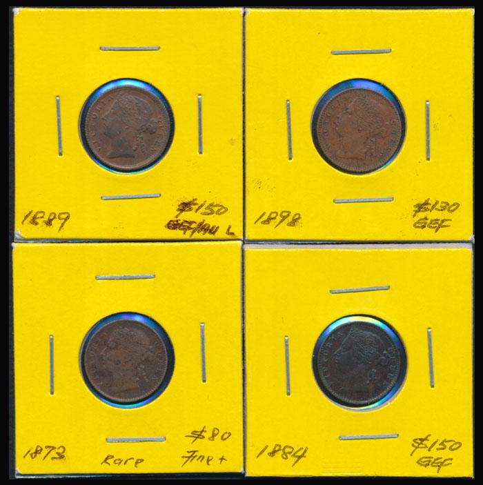 4 Straits Settlements QV 1/4c 1873-98 (1 of 1)