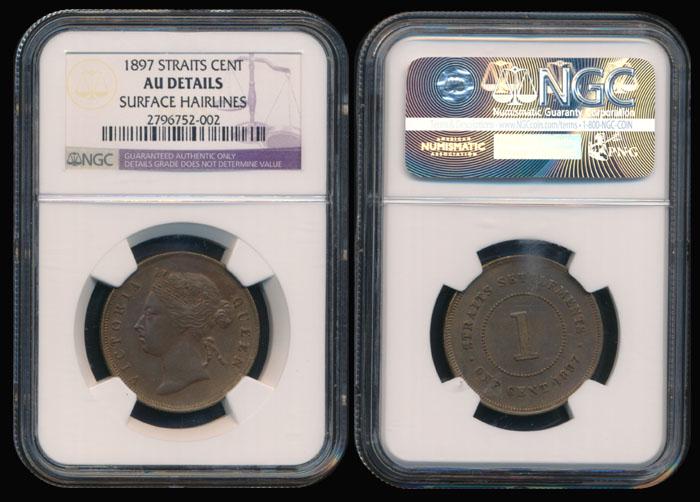 Straits Settlements QV 1c 1897 NGC (1 of 1)