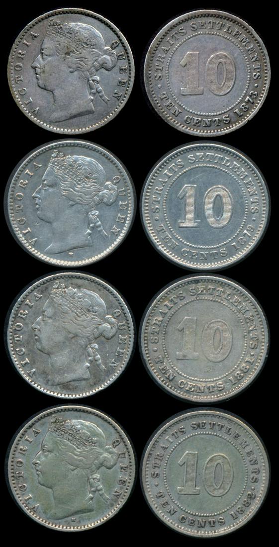 4 Straits Settlements QV 10c 1873-82 (1 of 1)