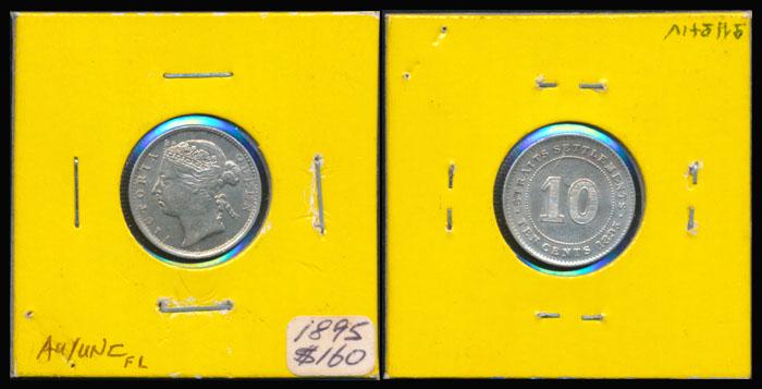 Straits Settlements QV 10c 1895 (1 of 1)