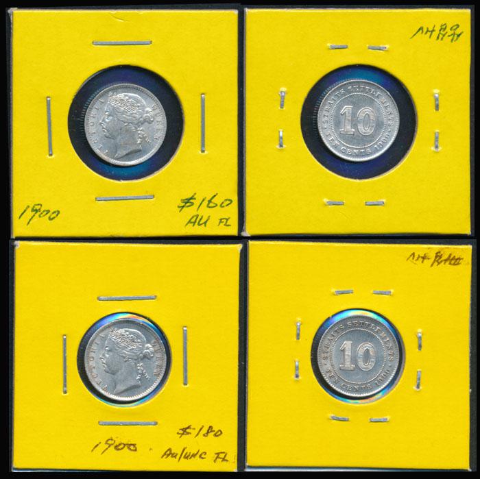 2 Straits Settlements QV 10c 1900 (1 of 1)